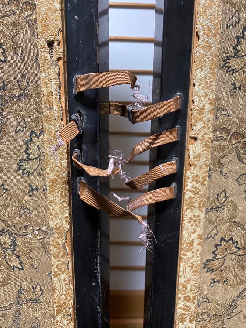 高級絹織屏風 特注 仕切 パーテーション 年代物 時代物 旧家引取品