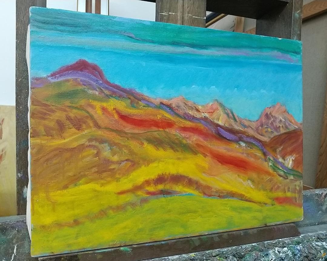 絵画「安達太良山」 P8 油絵