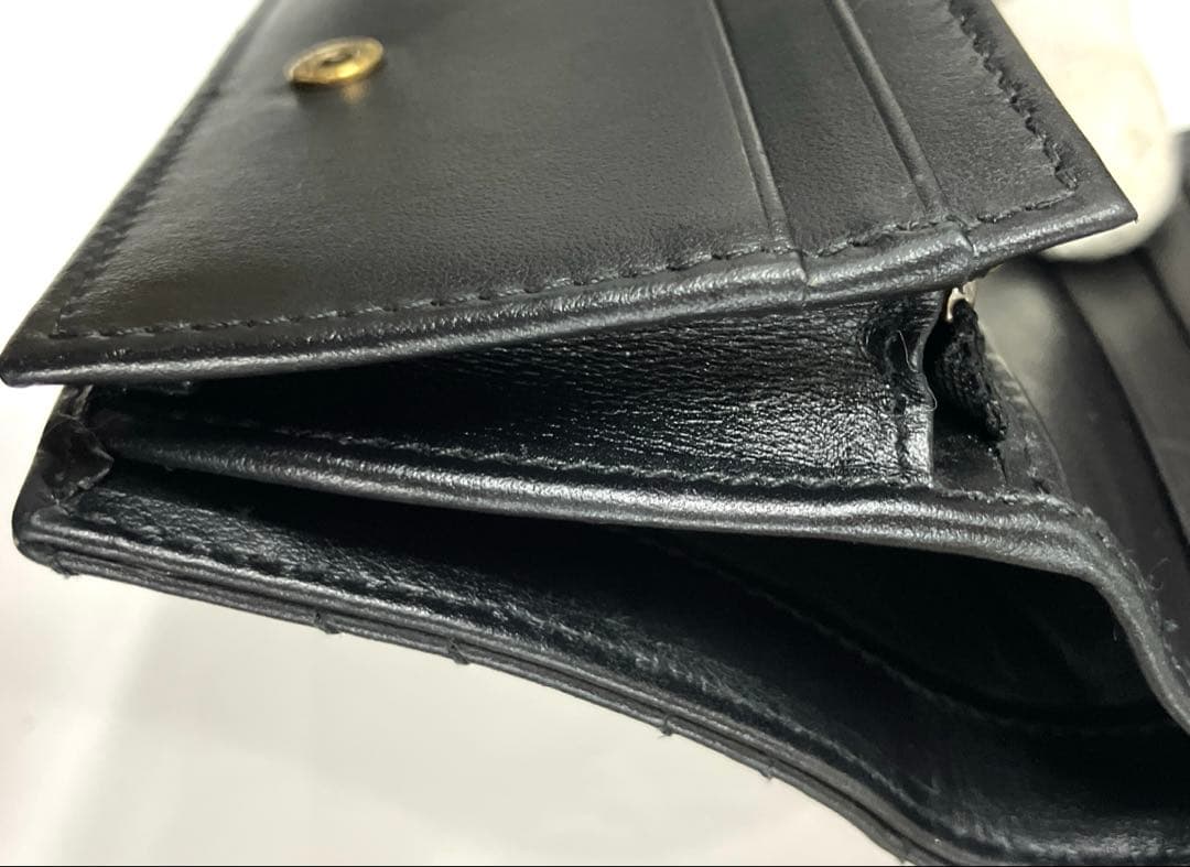 GUCCI 二つ折り財布 キルティング マーモントGG レザー
