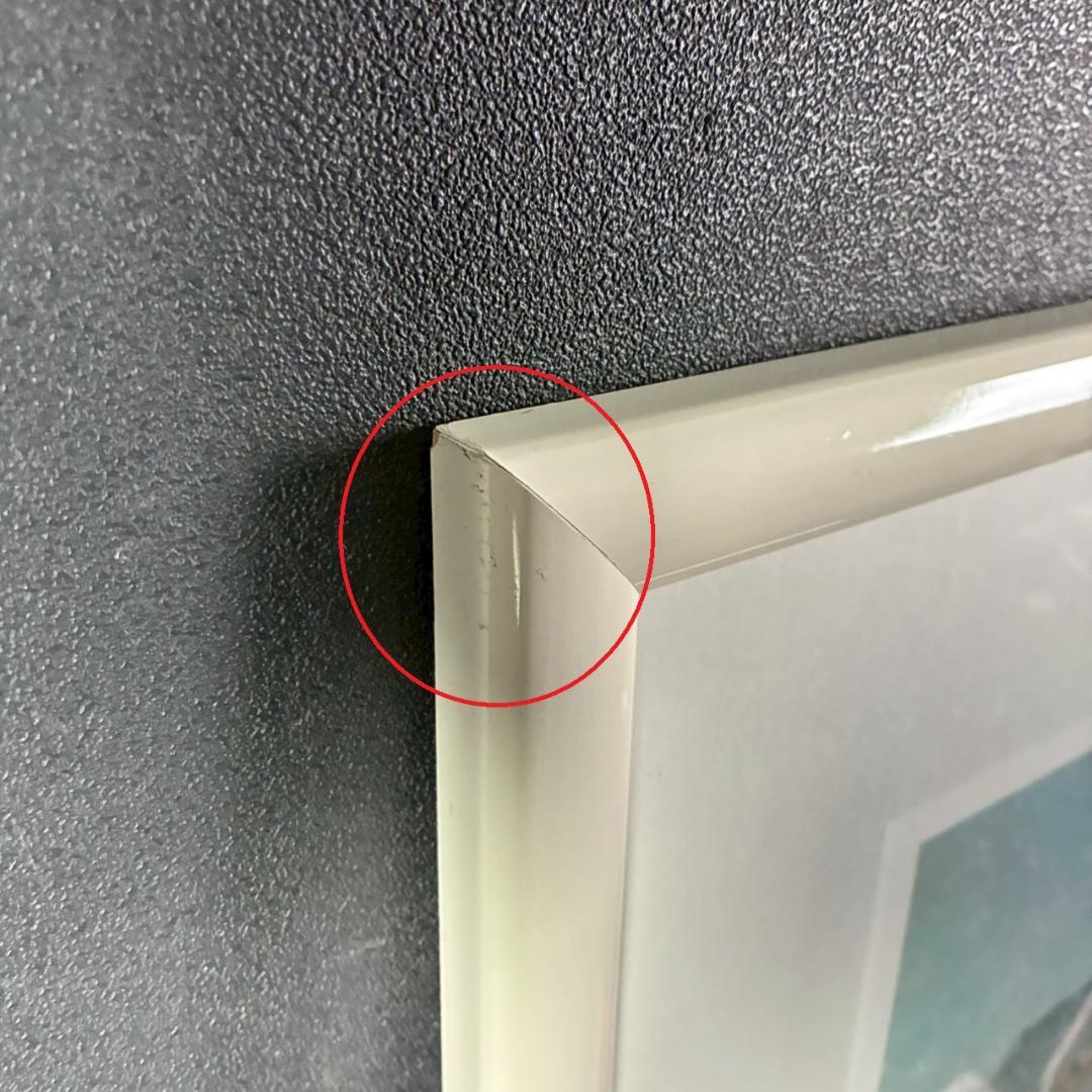 美品 アンドレ・ブーリエ「青いマリーナ」リトグラフ 直筆サイン入 額縁入り