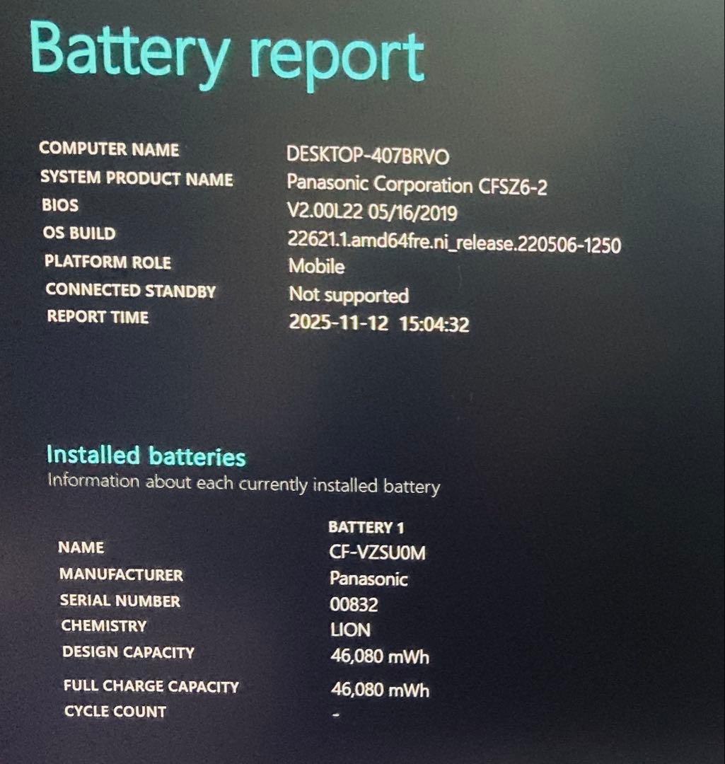 【Let's note】 CF-SZ6/office2024/バッテリー超優良