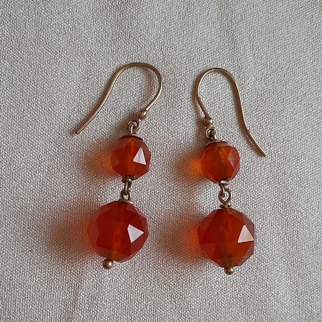 K9コーネリアンドロップピアス