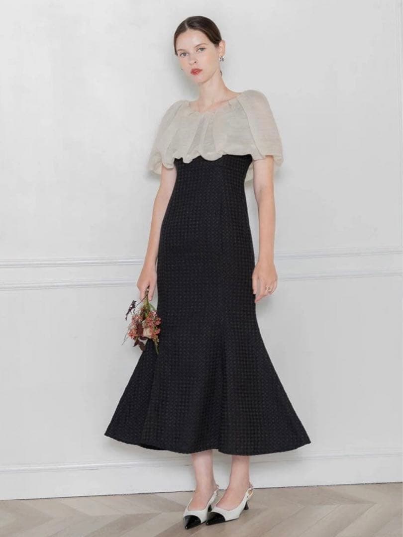 【aya様】Leja 2WAYオフショルダーパフスリーブマーメイドワンピース