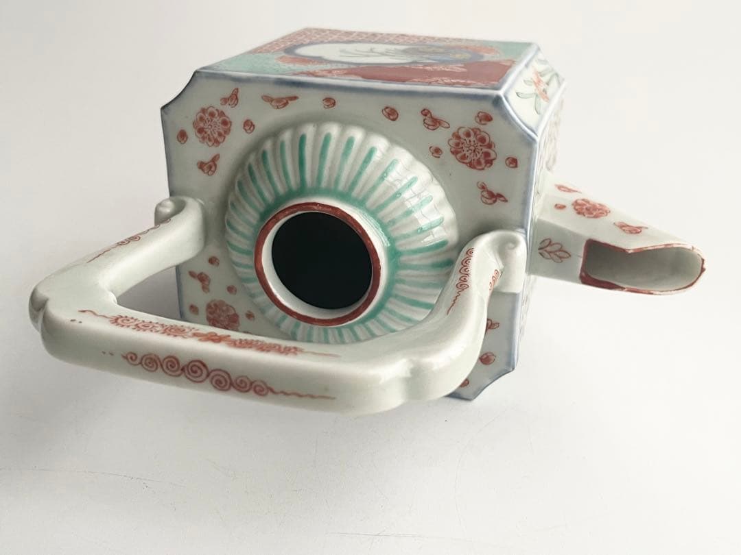 骨董　アンティーク　古伊万里　色絵　窓絵花散らし文様　汁次　すまし注　水注　銚子