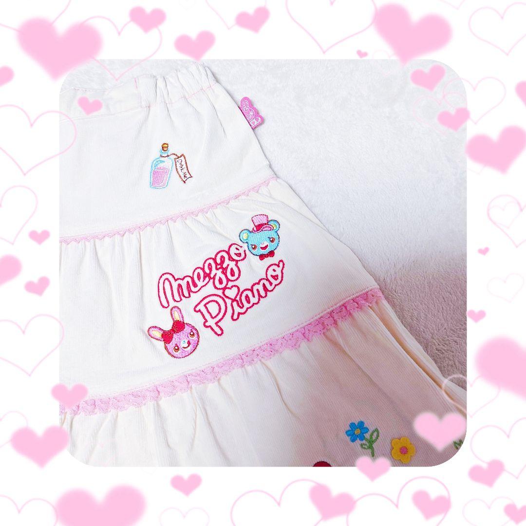 ❤メゾピアノ❤ミミポポ✨みみぽぽ✨フレアスカート✨平成レトロ❤アイボリー❤