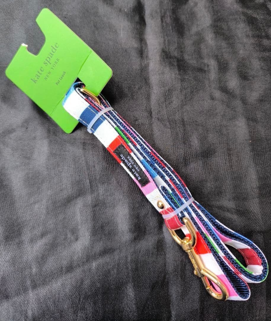 新品 ケイトスペード アートドット 首輪 リーシュ S/M バンダナS/M