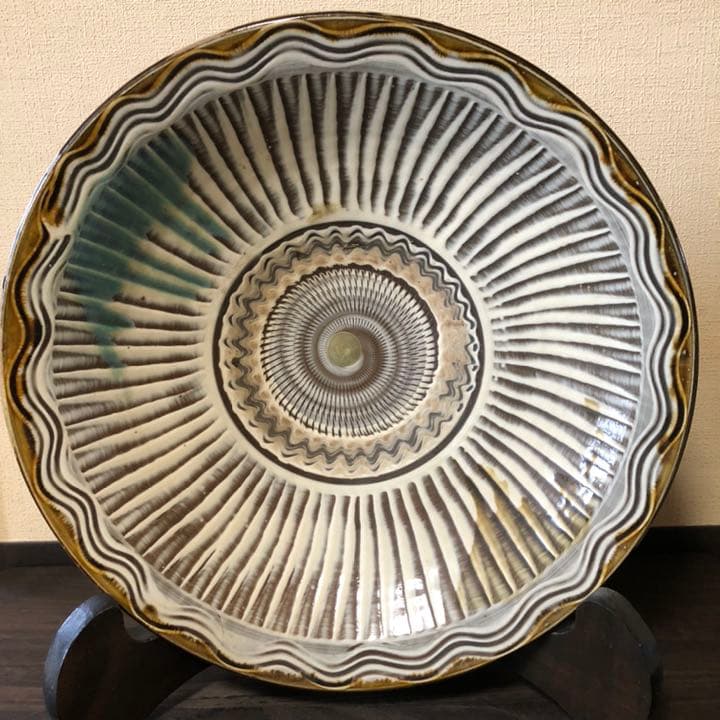 小鹿田焼(おんたやき) 【重要無形文化財】大皿　40センチ