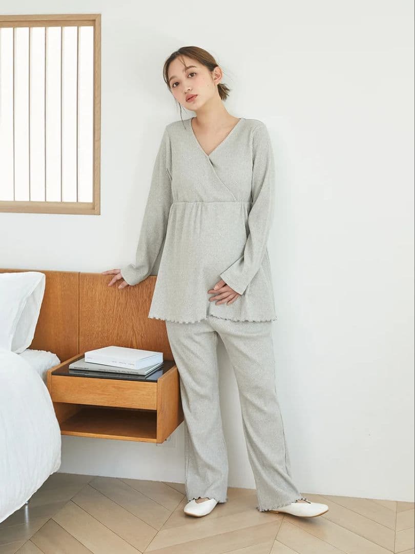 ジェラートピケ マタニティリブ セット パジャマ gelato pique