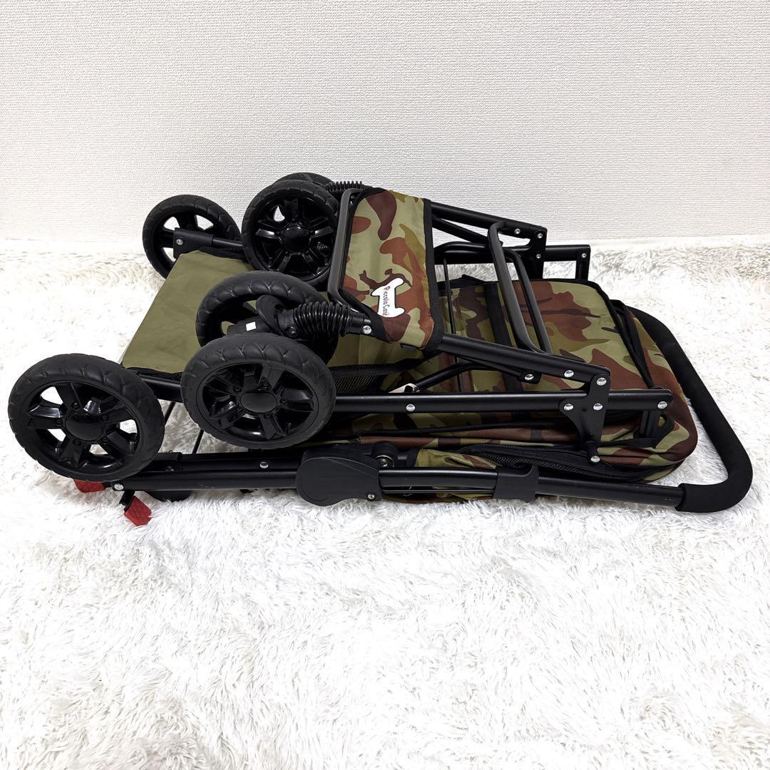 【限定】ピッコロカーネ プリモ 迷彩 ペットカート 中型犬 多頭飼 ロゴ有 人気