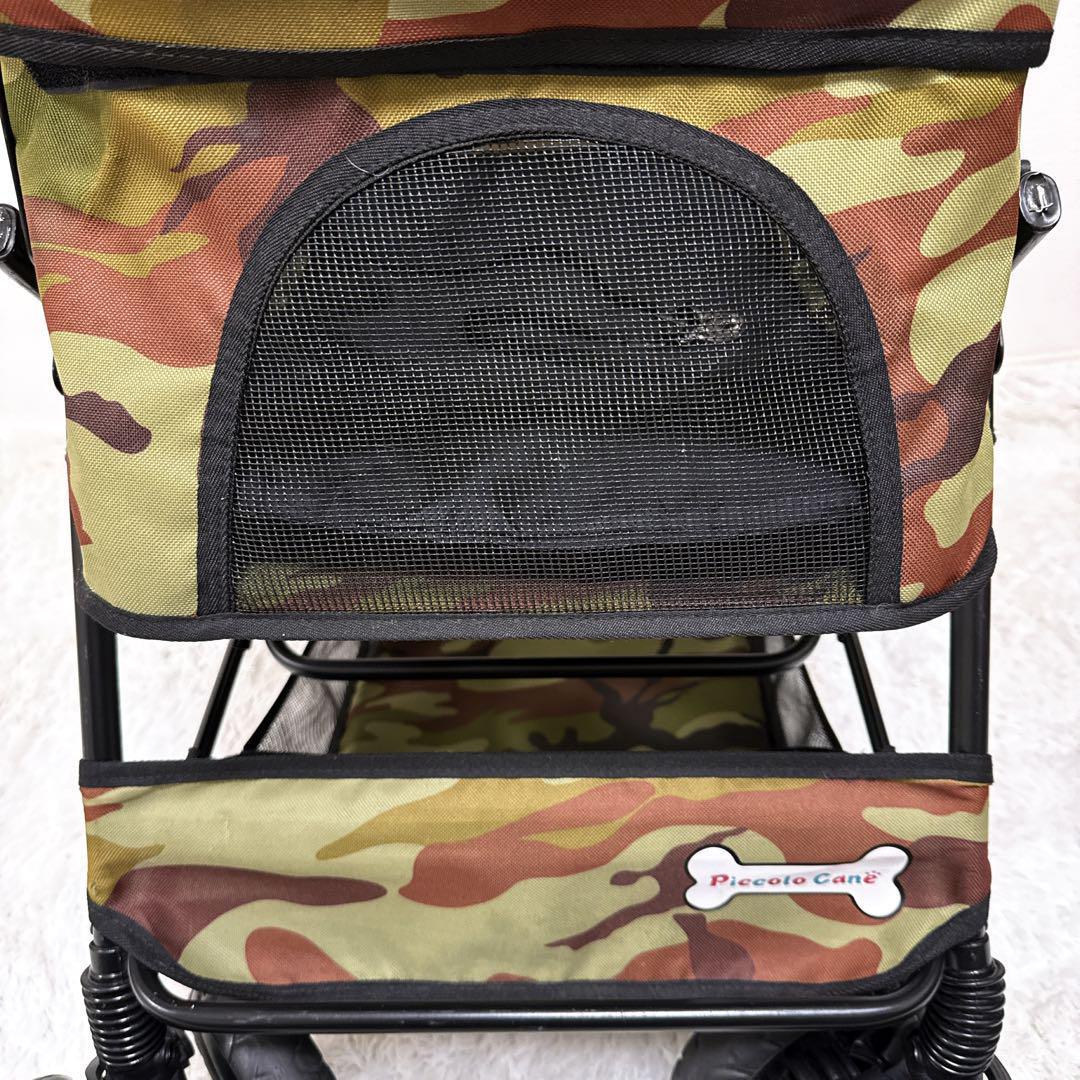 【限定】ピッコロカーネ プリモ 迷彩 ペットカート 中型犬 多頭飼 ロゴ有 人気