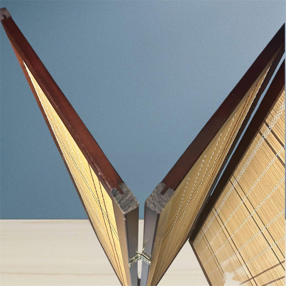 和風 4連竹すだれ衝立 150cmヴィンテージ パーテーション 和モダン レトロ