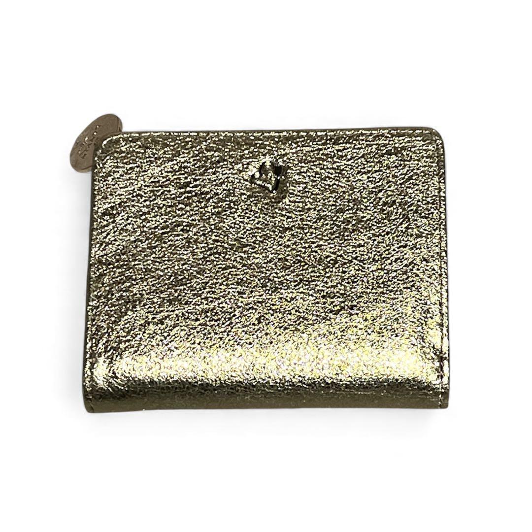 【新品】LANVIN en Bleu 二つ折り財布 ペティアン ゴールド 金箔