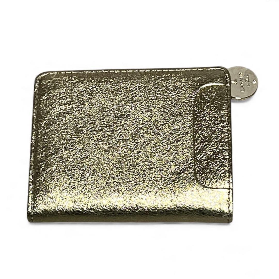 【新品】LANVIN en Bleu 二つ折り財布 ペティアン ゴールド 金箔