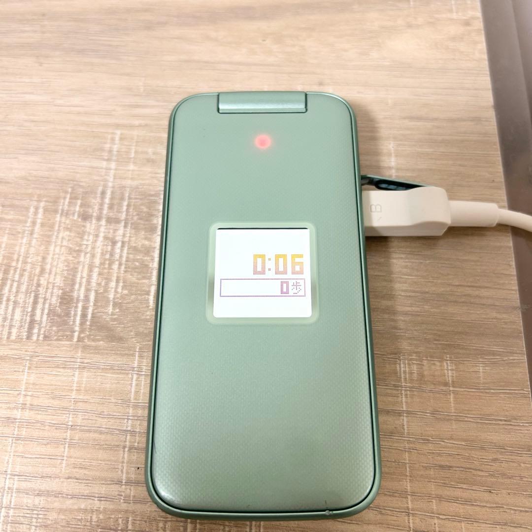 FUJITSU らくらくホン F-02J ミントグリーン 取説/ガイド/充電器付