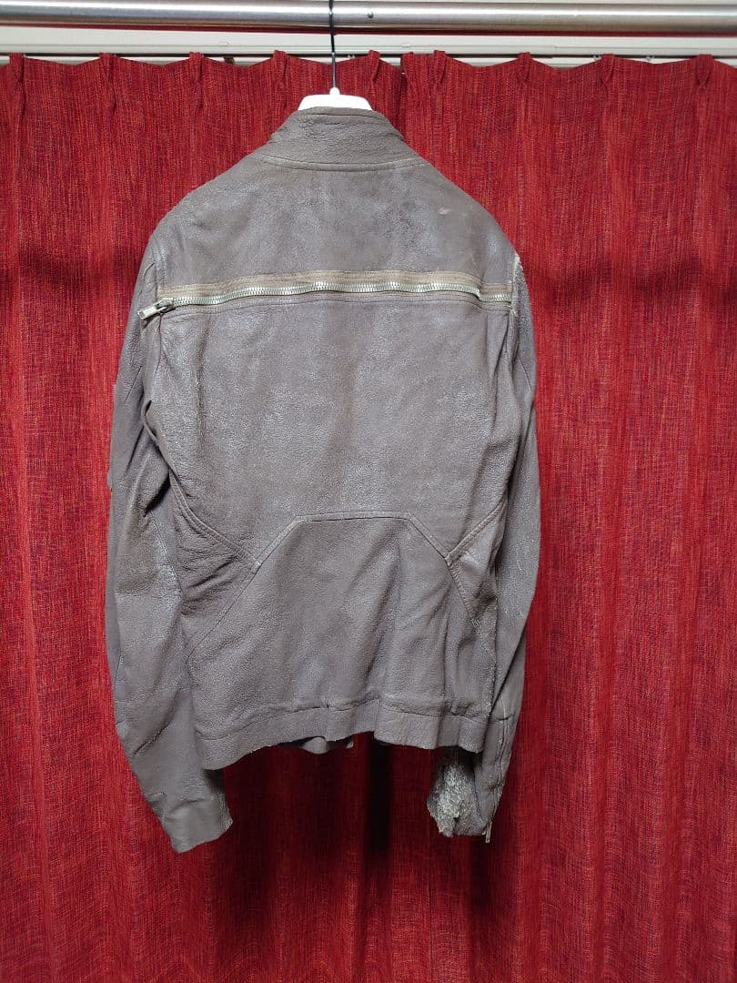 rick owens リックオウエンス　デストロイ加工レザーライダースジャケット