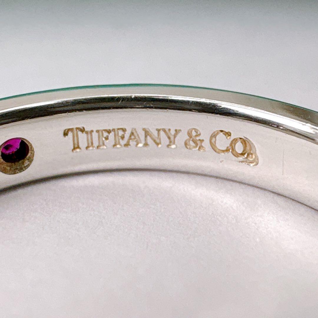 極美品 ティファニー スタッキングバンド ルビー リング 9号 シルバー925