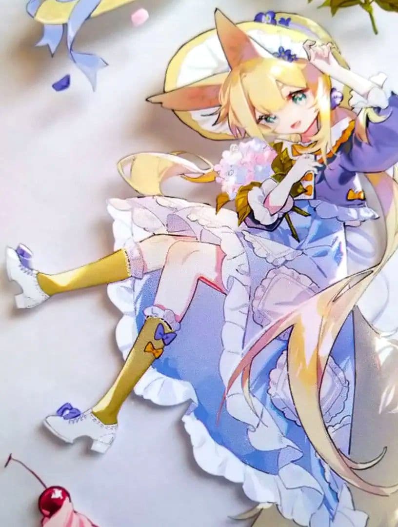 J18＃朝顔(PET)照妖鏡手帳切り売り海外人物マステケモ耳女の子