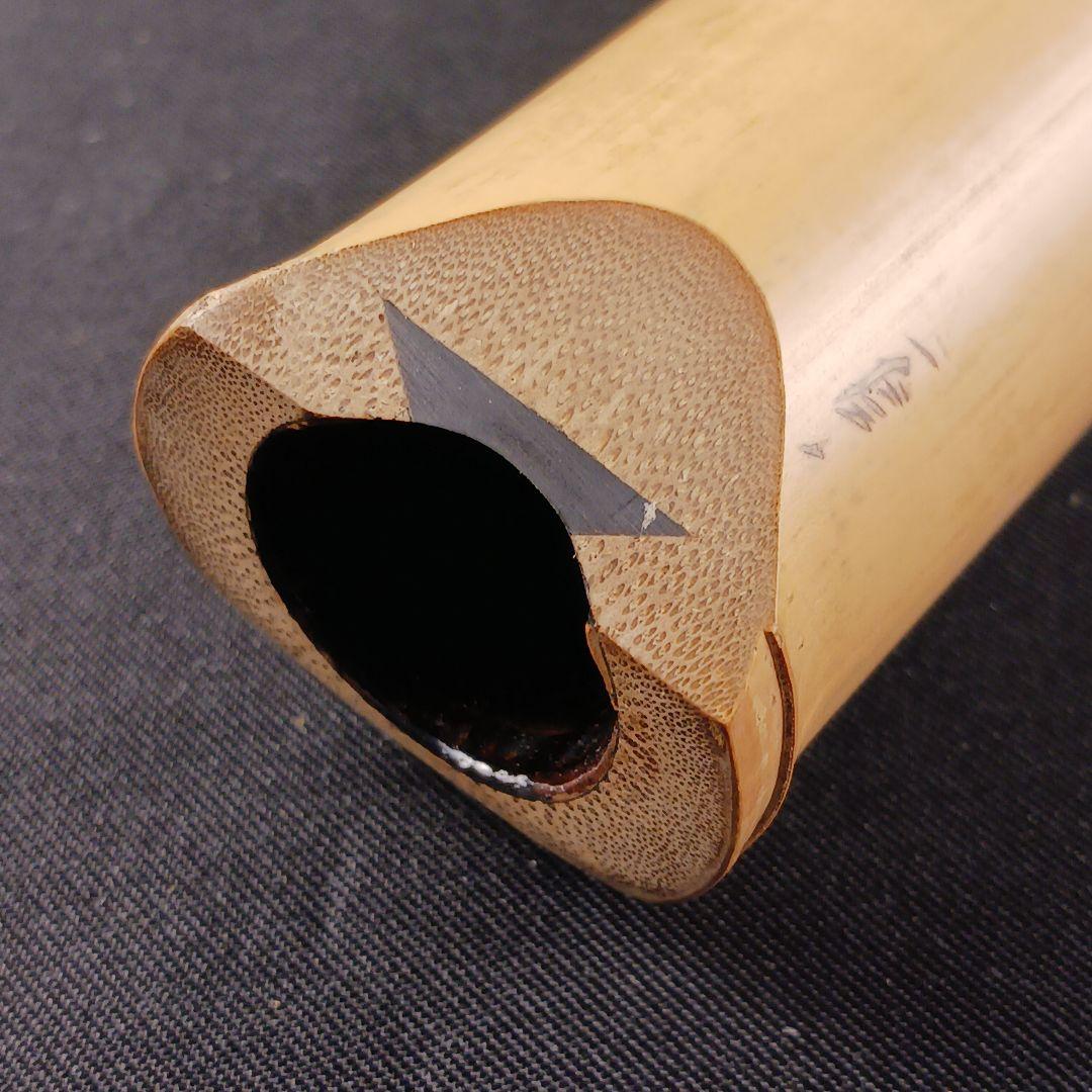 Y3110-8 琴古流 尺八 月童 銀三線 全長42.3㎝ 竹製