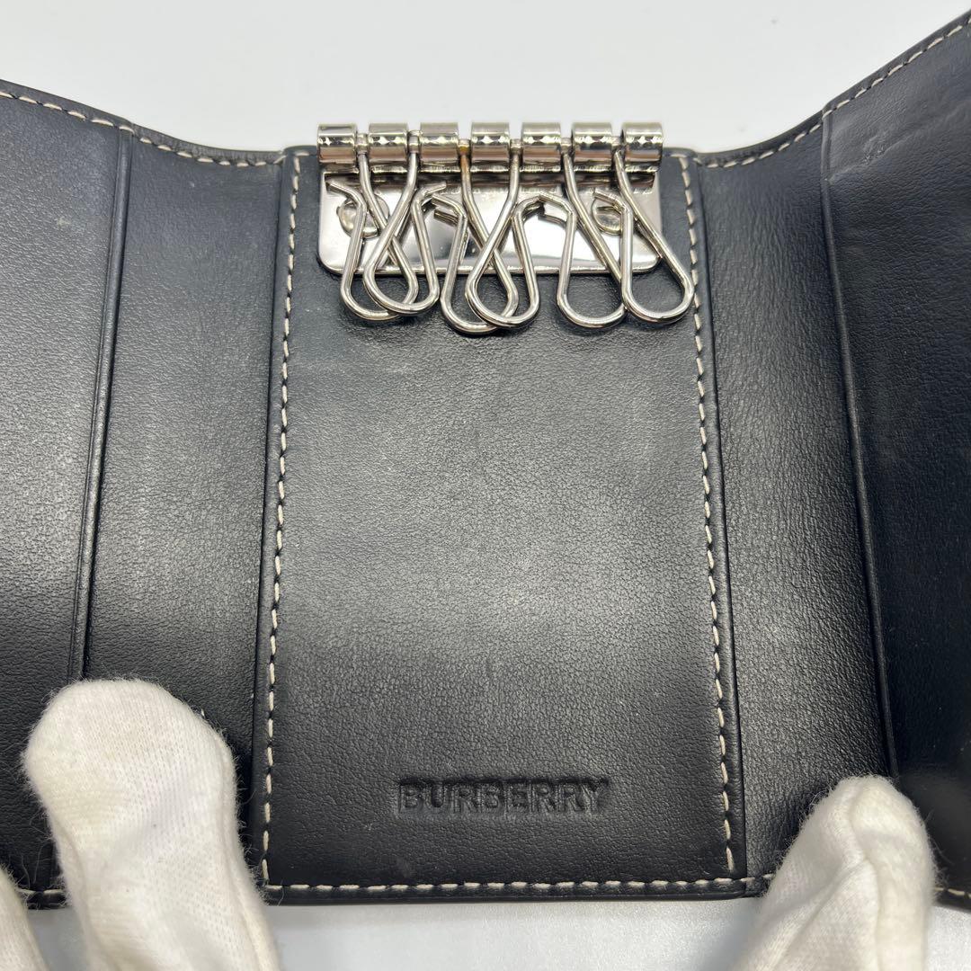 極美品BURBERRY バーバリー ジャイアントチェック 6連 キーケース