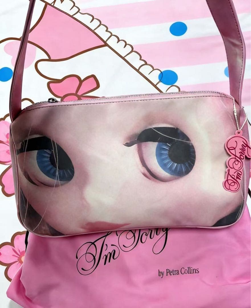 未使用品 Im sorryキャラクター顔プリントショルダーバッグ
