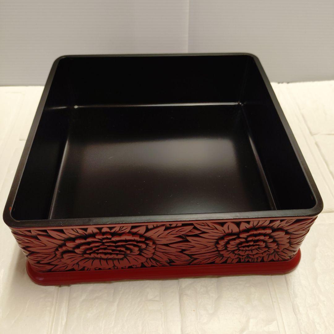 仙台堆朱　花鳥彫　二段重