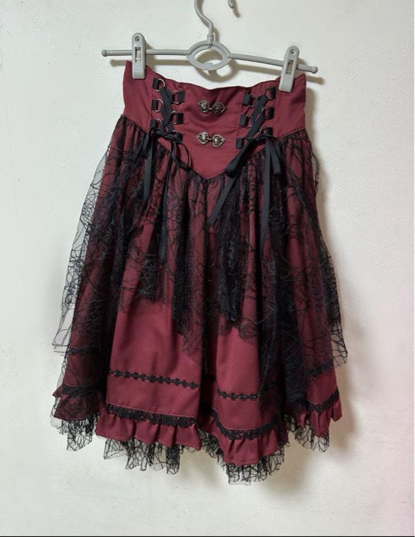 ALICE and the PIRATES 蜘蛛の巣レース サスペンダースカート