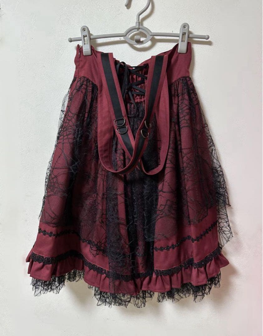 ALICE and the PIRATES 蜘蛛の巣レース サスペンダースカート