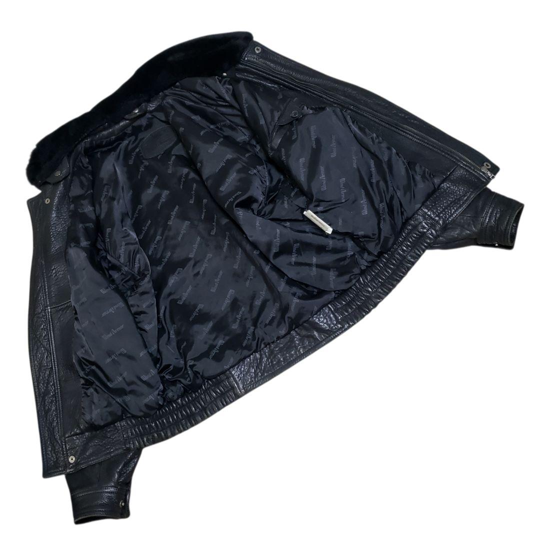 羊シボ革　短丈　A-2 G-1モチーフ　シングルライダース黒　襟ボア取外可　LL