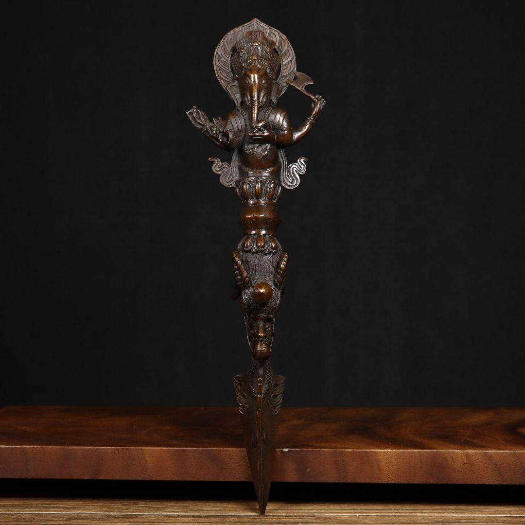 銅製 法器 象鼻金剛降魔杵 招財 辟邪 開運 装飾品 工芸品 置物