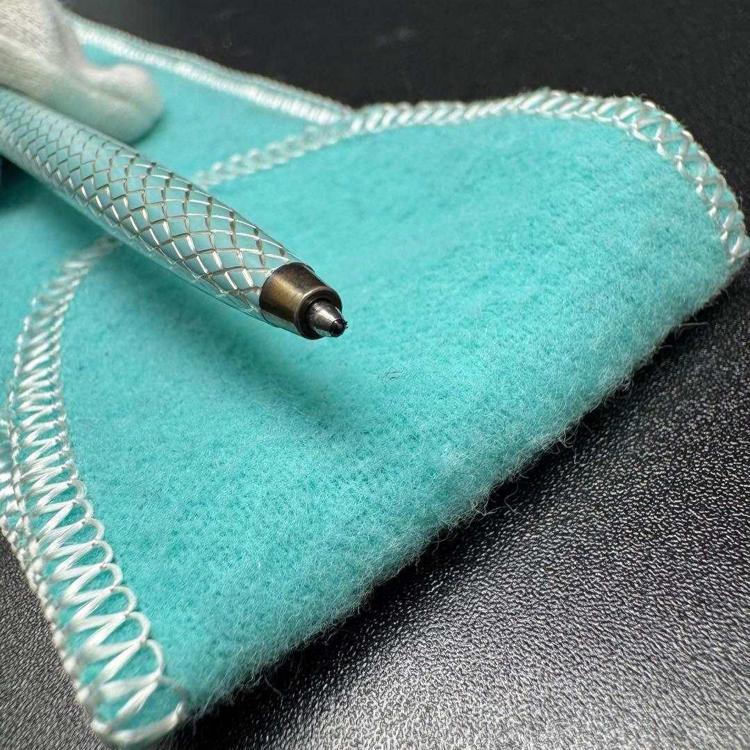 ティファニー ボールペン シルバー925 ライトブルー ヘビ柄 筆記用具