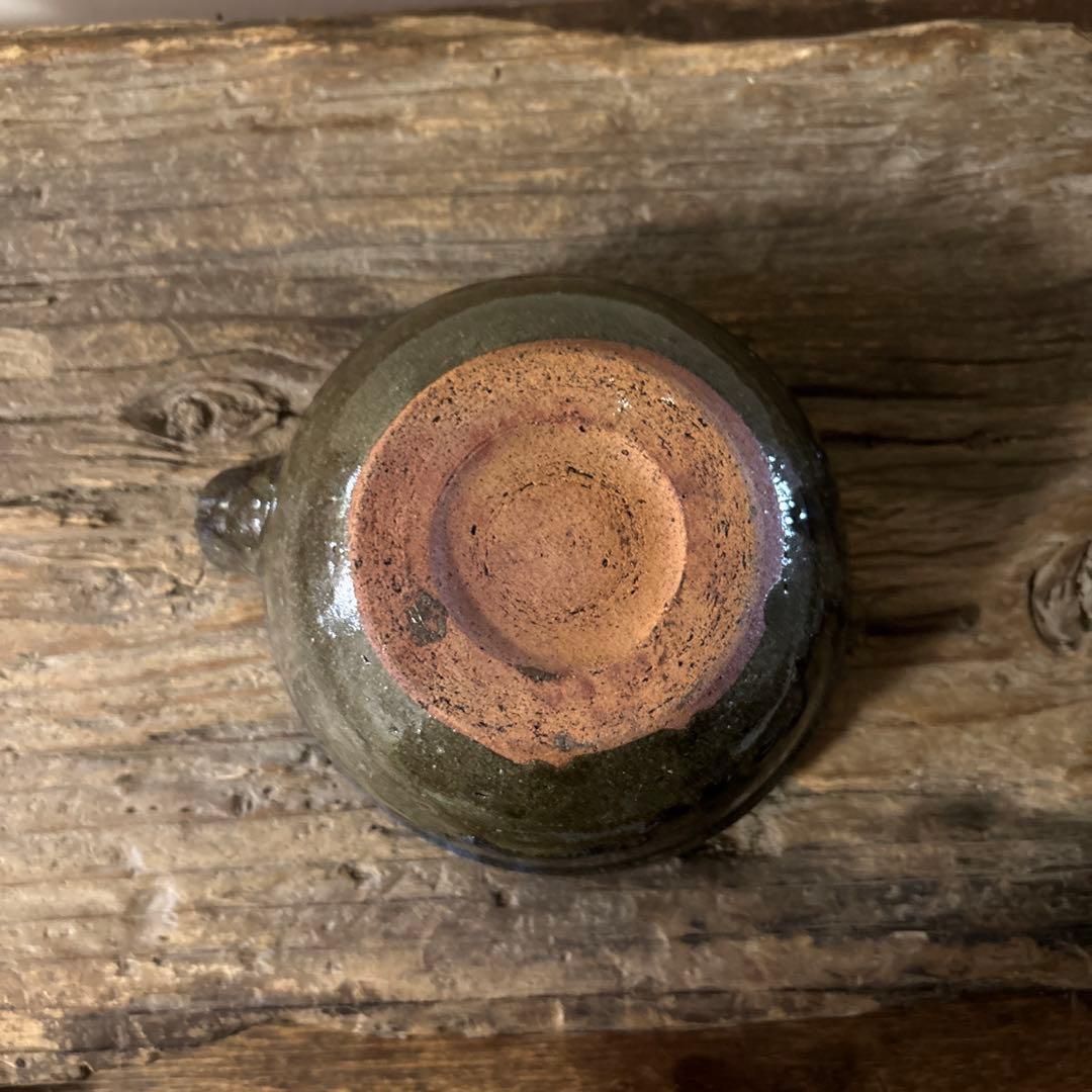 古い平清水片口　酒器　アンティーク　骨董　黒釉　 古美術　白洲正子　検:李朝