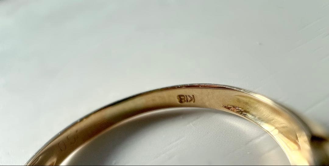 k18YG エメラルド　0.54ct リング