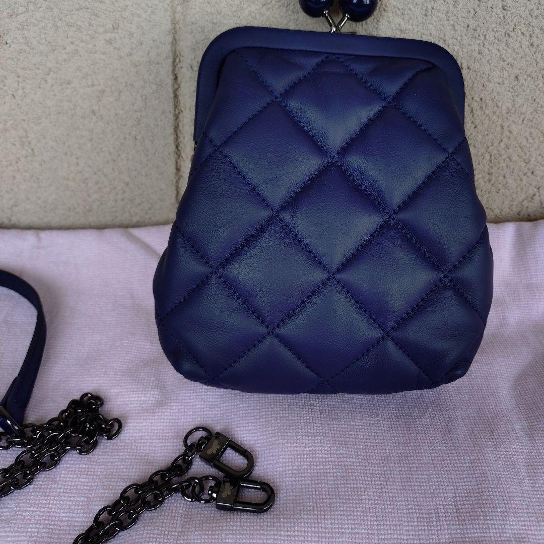 マックスマ−ラPasticcino ネイビー キルティング バッグ