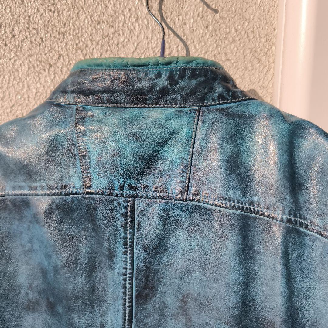 LLOYD ダークブルー シングルライダースジャケット