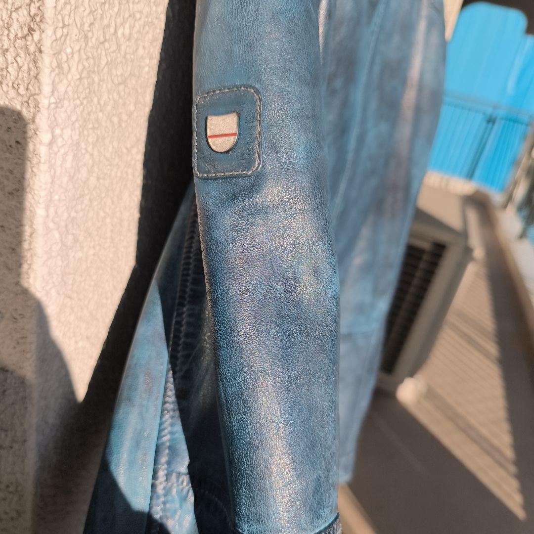 LLOYD ダークブルー シングルライダースジャケット