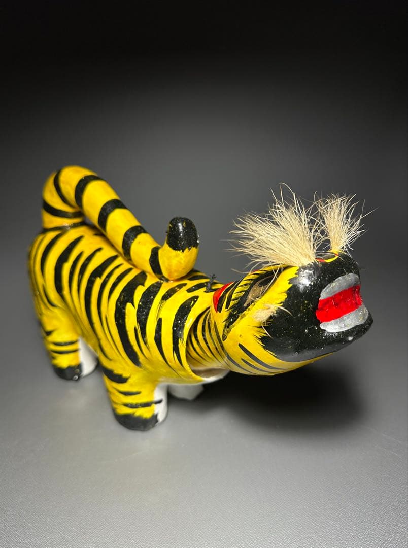 No.19 浜松張子　二橋加代　作　大型　虎　郷土玩具　首振り人形　共箱　栞