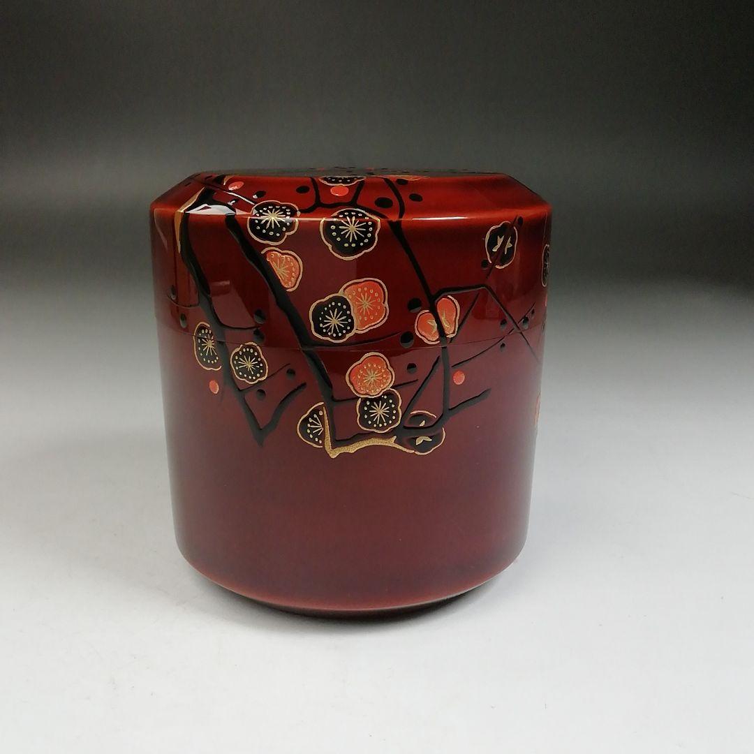 Ｗ７９　棗　『紅梅』『雪吹棗』『田中一康 作』　共箱　茶道具