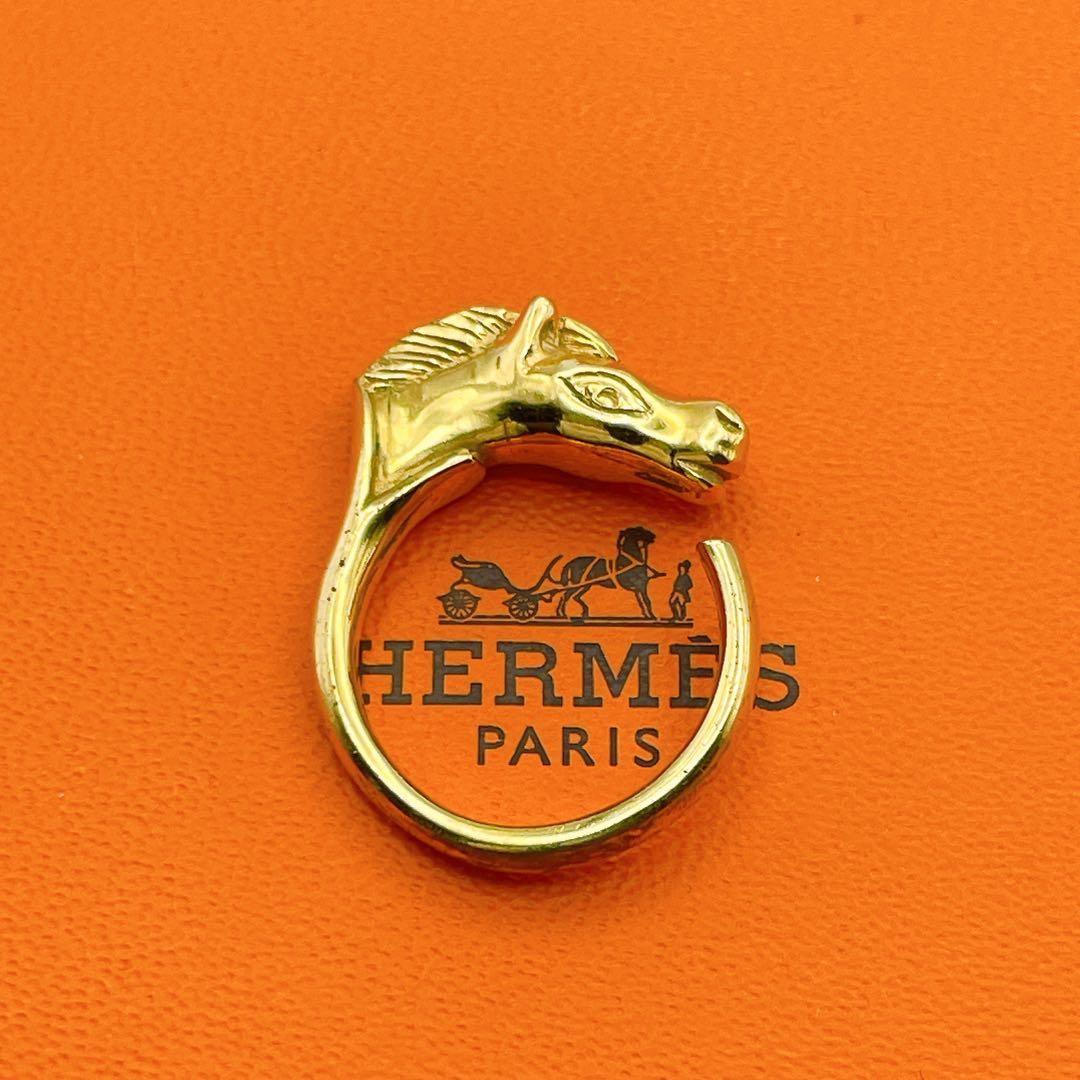 HERMES リング　シュバルホース　ヴィンテージ　ゴールド　指輪　11号