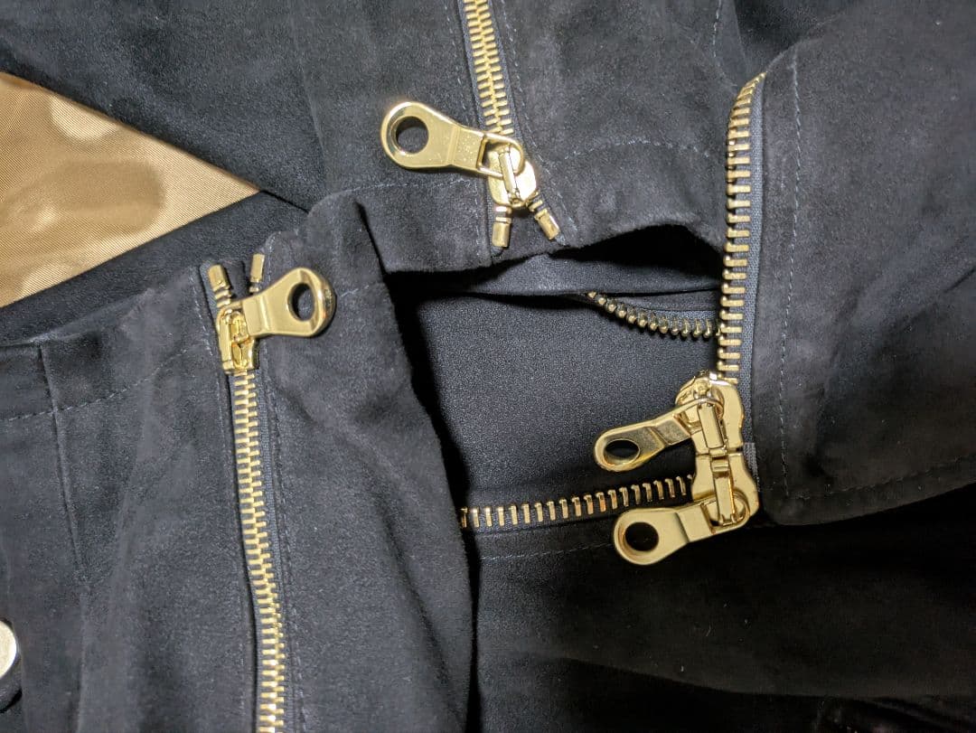 チンクアンタ ゴートスエード ダブルライダース ブラック 44