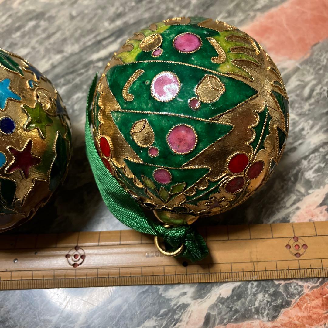 七宝焼クリスマスオーナメント3個セットＣ