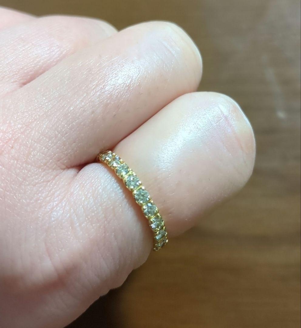 K18YGフルエタニティリング13号