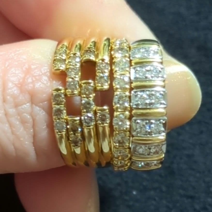 K18YGフルエタニティリング13号