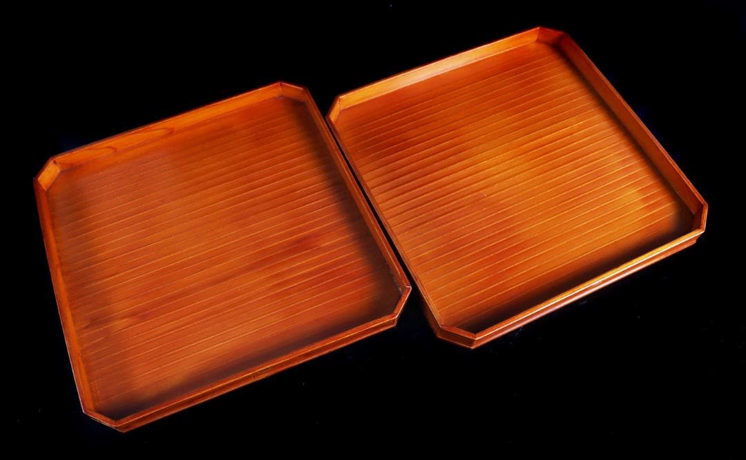 飛騨春慶塗 小吸膳 四方膳 折敷膳 懐石道具 会席 十客 共箱