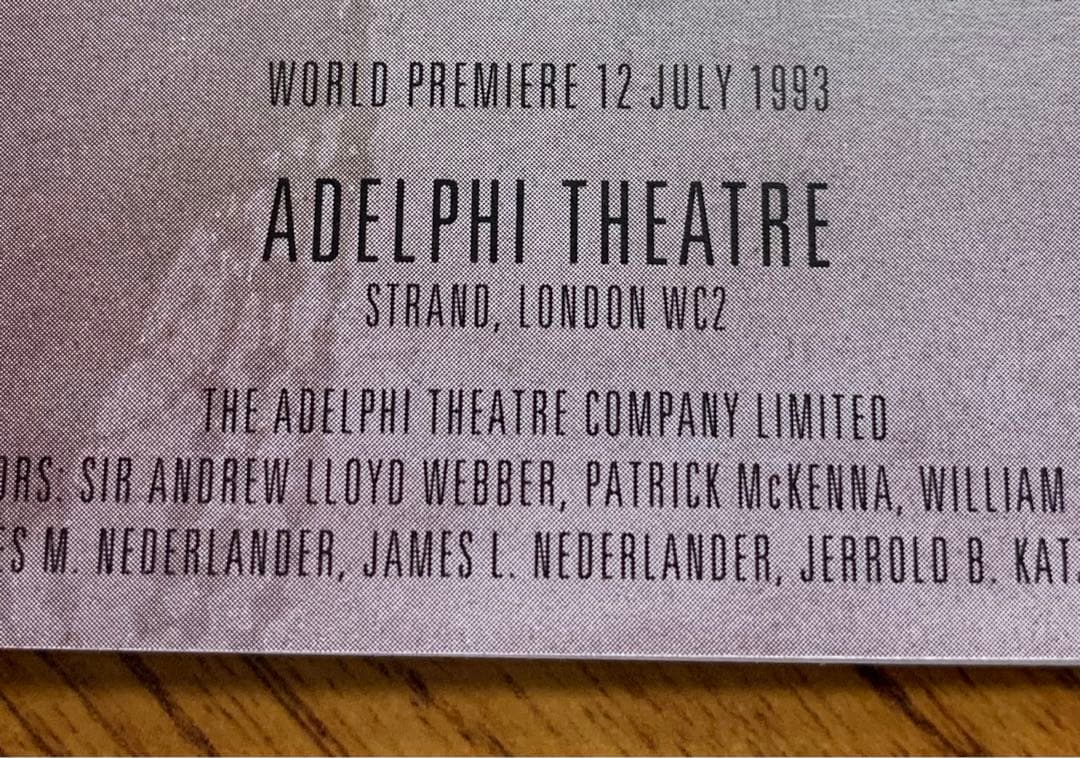 入手不可能！ミュージカル＂サンセット大通り＂世界初演プログラム