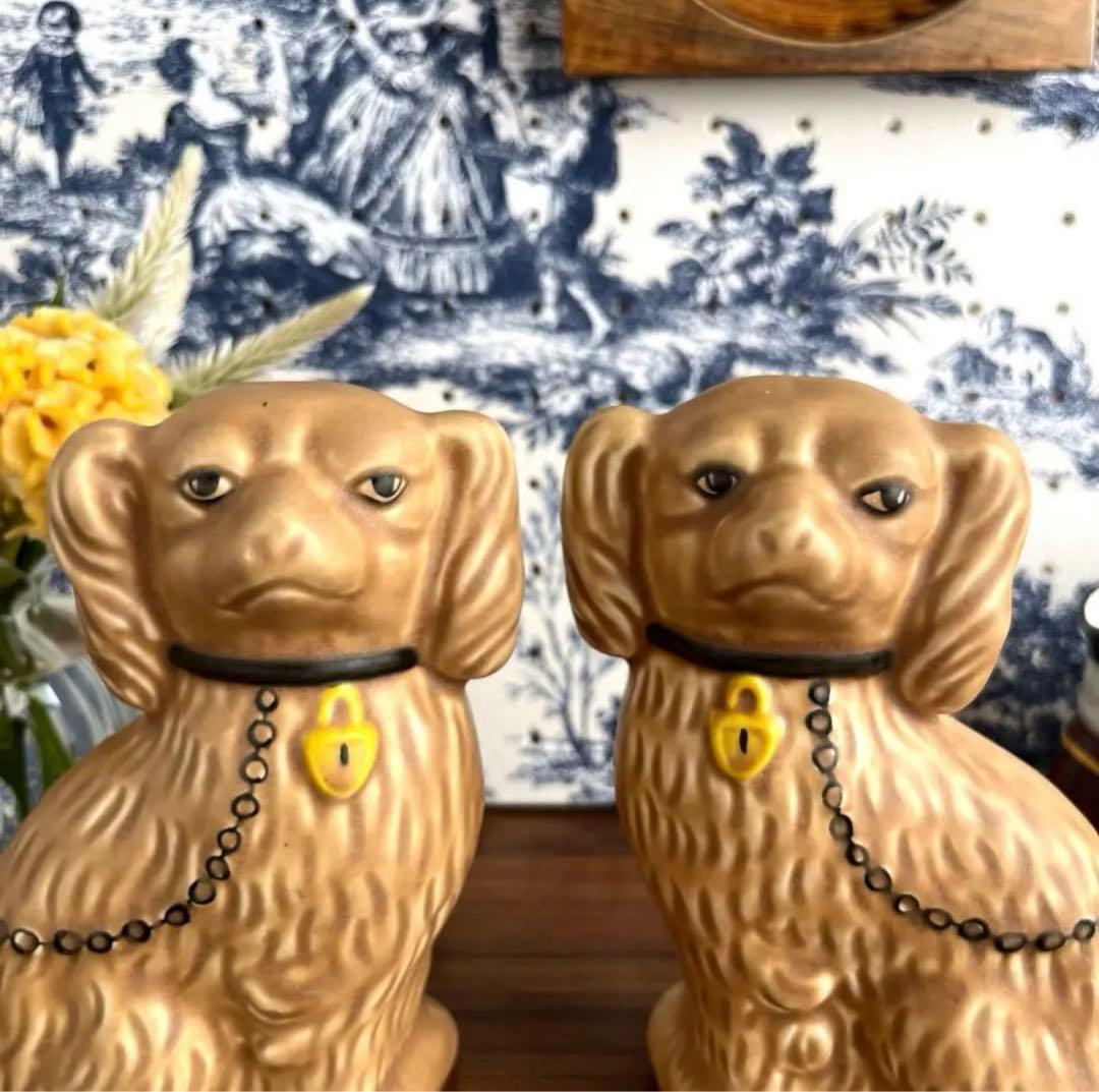 英国ヴィンテージ ♤ スタッフォードシャードッグ 小さめ14cm