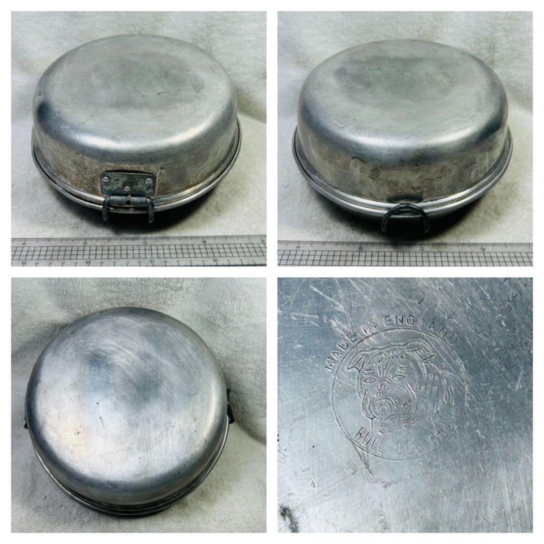 希少イギリスHOTTON社ブルドッグメスキットフライパン、深皿、中型小型ビリー缶