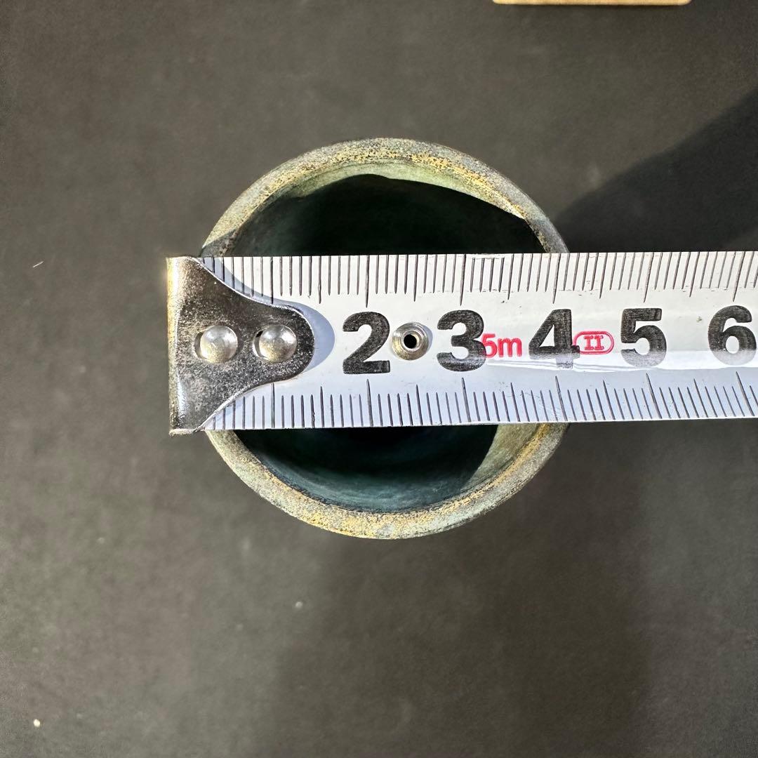 昭和30年購入　秦 蔵六 作 立鼓式塗金銅花器　新品未使用　共箱入り