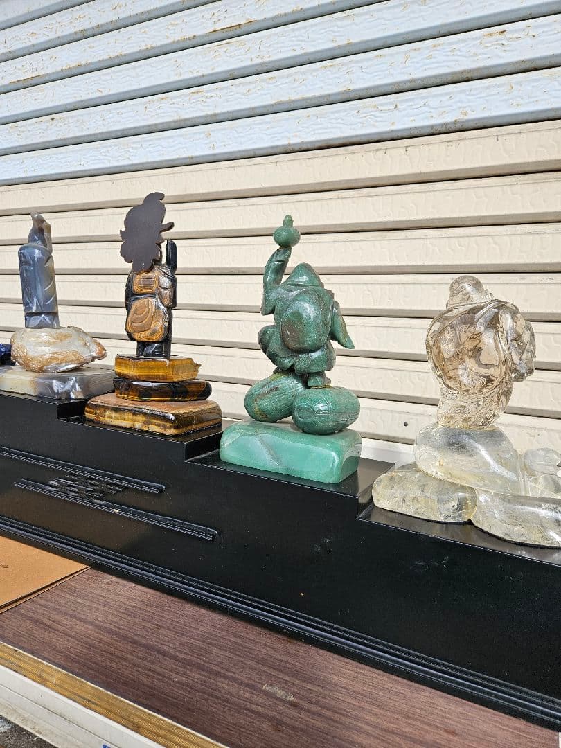 甲州水晶貴石細工 天然石の七福神 作家物 仏像 7体セット 希少 伝統工芸 宝石