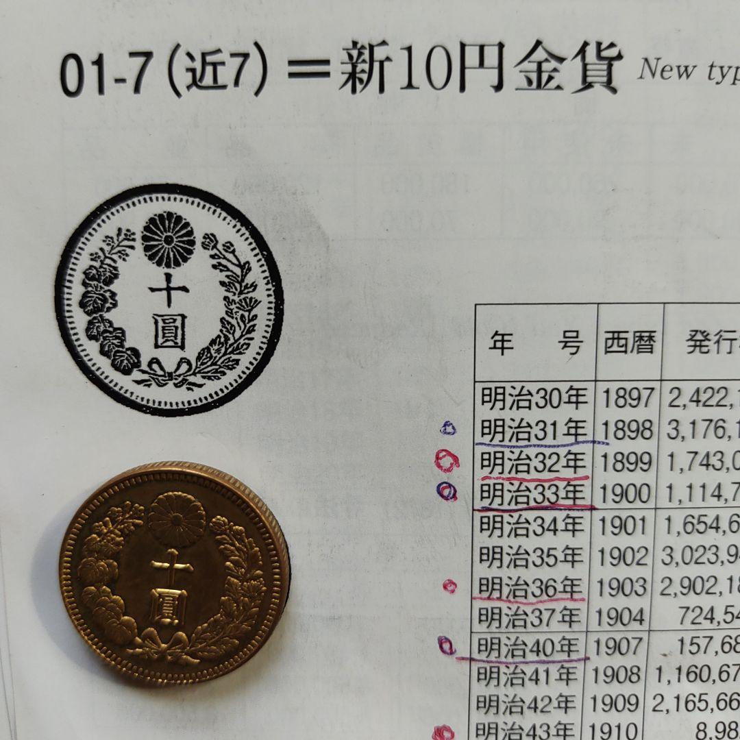 新10圓金貨、明治33年,7万‼️の品　超レア！超貴重！