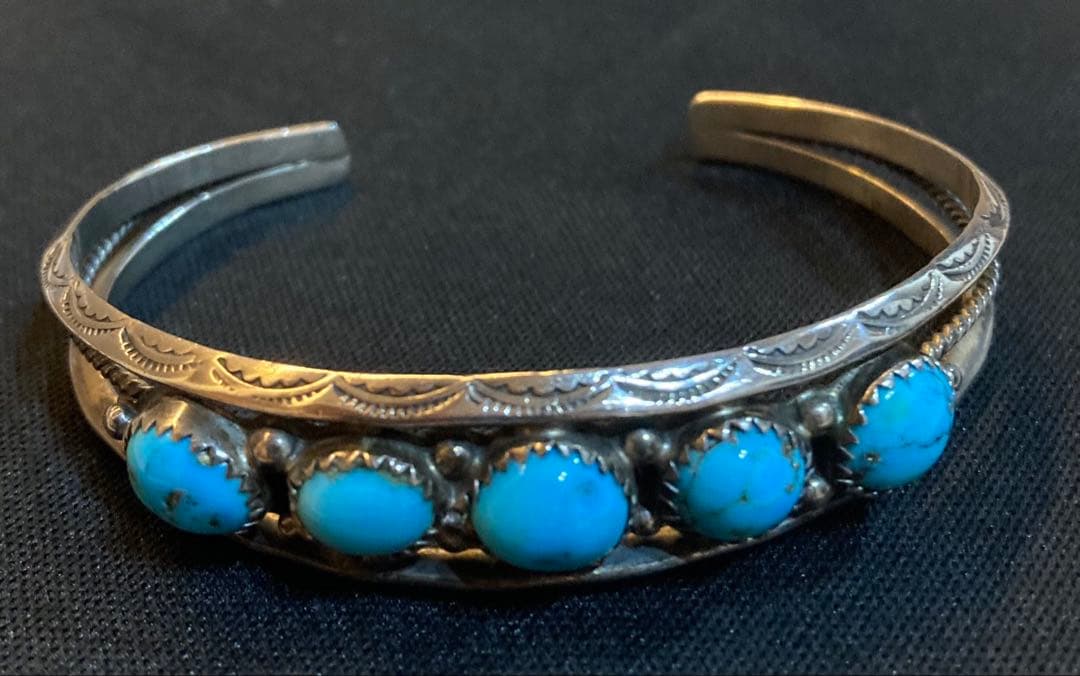 smile ターコイズ バングル 5連 STERLING